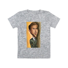 Детская футболка хлопок с принтом Райан Гослинг в Белгороде, 100% хлопок | круглый вырез горловины, полуприлегающий силуэт, длина до линии бедер | ryan gosling | актер | райан гослинг