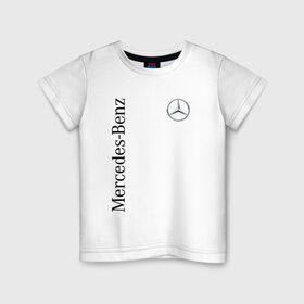 Детская футболка хлопок с принтом Mercedes-Benz в Белгороде, 100% хлопок | круглый вырез горловины, полуприлегающий силуэт, длина до линии бедер | benz | mercedes | авто | автомобиль | бенз | мерседес