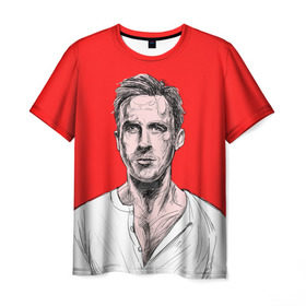 Мужская футболка 3D с принтом Райан Гослинг_3 в Белгороде, 100% полиэфир | прямой крой, круглый вырез горловины, длина до линии бедер | Тематика изображения на принте: ryan gosling | актер | райан гослинг