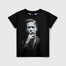 Детская футболка 3D с принтом Ryan Gosling в Белгороде, 100% гипоаллергенный полиэфир | прямой крой, круглый вырез горловины, длина до линии бедер, чуть спущенное плечо, ткань немного тянется | ryan gosling | актер | райан гослинг
