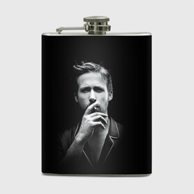 Фляга с принтом Ryan Gosling в Белгороде, металлический корпус | емкость 0,22 л, размер 125 х 94 мм. Виниловая наклейка запечатывается полностью | ryan gosling | актер | райан гослинг