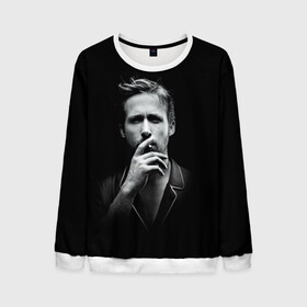 Мужской свитшот 3D с принтом Ryan Gosling в Белгороде, 100% полиэстер с мягким внутренним слоем | круглый вырез горловины, мягкая резинка на манжетах и поясе, свободная посадка по фигуре | Тематика изображения на принте: ryan gosling | актер | райан гослинг