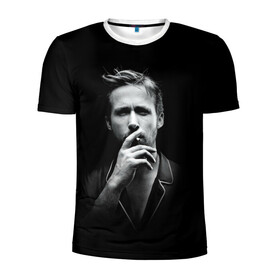 Мужская футболка 3D спортивная с принтом Ryan Gosling в Белгороде, 100% полиэстер с улучшенными характеристиками | приталенный силуэт, круглая горловина, широкие плечи, сужается к линии бедра | Тематика изображения на принте: ryan gosling | актер | райан гослинг
