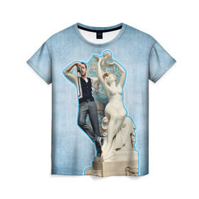 Женская футболка 3D с принтом Райан Гослинг_11 в Белгороде, 100% полиэфир ( синтетическое хлопкоподобное полотно) | прямой крой, круглый вырез горловины, длина до линии бедер | Тематика изображения на принте: ryan gosling | актер | райан гослинг