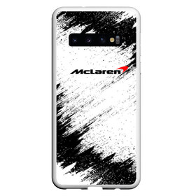 Чехол для Samsung Galaxy S10 с принтом McLaren в Белгороде, Силикон | Область печати: задняя сторона чехла, без боковых панелей | Тематика изображения на принте: auto | car | mclaren | race | авто | гонки | краска | краски | макларен | марка | машина