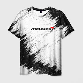 Мужская футболка 3D с принтом McLaren в Белгороде, 100% полиэфир | прямой крой, круглый вырез горловины, длина до линии бедер | auto | car | mclaren | race | авто | гонки | краска | краски | макларен | марка | машина