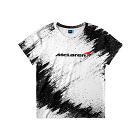 Детская футболка 3D с принтом McLaren в Белгороде, 100% гипоаллергенный полиэфир | прямой крой, круглый вырез горловины, длина до линии бедер, чуть спущенное плечо, ткань немного тянется | auto | car | mclaren | race | авто | гонки | краска | краски | макларен | марка | машина