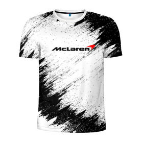 Мужская футболка 3D спортивная с принтом McLaren в Белгороде, 100% полиэстер с улучшенными характеристиками | приталенный силуэт, круглая горловина, широкие плечи, сужается к линии бедра | auto | car | mclaren | race | авто | гонки | краска | краски | макларен | марка | машина