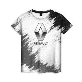 Женская футболка 3D с принтом Renault в Белгороде, 100% полиэфир ( синтетическое хлопкоподобное полотно) | прямой крой, круглый вырез горловины, длина до линии бедер | auto | car | race | renault | авто | гонки | краска | краски | марка | машина | рено