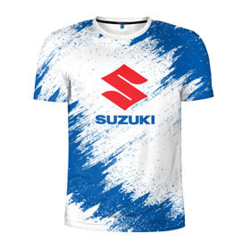 Мужская футболка 3D спортивная с принтом Suzuki в Белгороде, 100% полиэстер с улучшенными характеристиками | приталенный силуэт, круглая горловина, широкие плечи, сужается к линии бедра | auto | car | race | suzuki | авто | гонки | краска | краски | марка | машина | сузуки