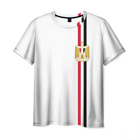Мужская футболка 3D с принтом Египет, лента с гербом в Белгороде, 100% полиэфир | прямой крой, круглый вырез горловины, длина до линии бедер | александрия | арабская | герб | гиза | государство | египет | египетский | каир | республика | страна | флаг