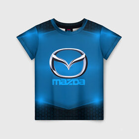 Детская футболка 3D с принтом Mazda SPORT в Белгороде, 100% гипоаллергенный полиэфир | прямой крой, круглый вырез горловины, длина до линии бедер, чуть спущенное плечо, ткань немного тянется | Тематика изображения на принте: 