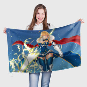 Флаг 3D с принтом Аниме Fate Grand Order в Белгороде, 100% полиэстер | плотность ткани — 95 г/м2, размер — 67 х 109 см. Принт наносится с одной стороны | anime | девочка | девушка | тян