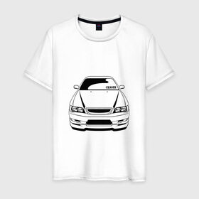 Мужская футболка хлопок с принтом Toyota Chaser в Белгороде, 100% хлопок | прямой крой, круглый вырез горловины, длина до линии бедер, слегка спущенное плечо. | chaser | jdm | tourer v | toyota