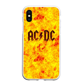 Чехол для iPhone XS Max матовый с принтом AC DC Hell-Fire в Белгороде, Силикон | Область печати: задняя сторона чехла, без боковых панелей | ac dc | acdc | fire | hard rock | rock | асдс | рок | эй си ди си