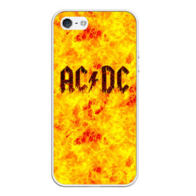 Чехол для iPhone 5/5S матовый с принтом AC DC Hell-Fire в Белгороде, Силикон | Область печати: задняя сторона чехла, без боковых панелей | ac dc | acdc | fire | hard rock | rock | асдс | рок | эй си ди си