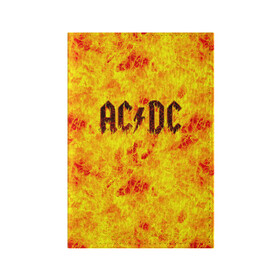 Обложка для паспорта матовая кожа с принтом AC/DC Hell-Fire в Белгороде, натуральная матовая кожа | размер 19,3 х 13,7 см; прозрачные пластиковые крепления | ac dc | acdc | fire | hard rock | rock | асдс | рок | эй си ди си