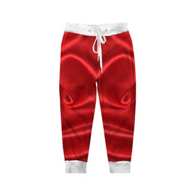 Детские брюки 3D с принтом Красный Шелк в Белгороде, 100% полиэстер | манжеты по низу, эластичный пояс регулируется шнурком, по бокам два кармана без застежек, внутренняя часть кармана из мелкой сетки | Тематика изображения на принте: шелк