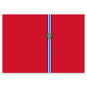 Поздравительная открытка с принтом Куба, лента с гербом в Белгороде, 100% бумага | плотность бумаги 280 г/м2, матовая, на обратной стороне линовка и место для марки
 | cu | cub | cuba | гавана | герб | государство | знак | кастро | куба | кубинская | кубинский | надпись | остров свободы | патриот | полосы | республика | символ | страна | флаг | флага | цвета | че