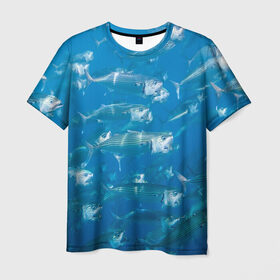 Мужская футболка 3D с принтом Рыбы океана в Белгороде, 100% полиэфир | прямой крой, круглый вырез горловины, длина до линии бедер | fish | fishes | pisces | море | морские обитатели | морской | океан | рыбы