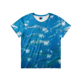 Детская футболка 3D с принтом Рыбы океана в Белгороде, 100% гипоаллергенный полиэфир | прямой крой, круглый вырез горловины, длина до линии бедер, чуть спущенное плечо, ткань немного тянется | fish | fishes | pisces | море | морские обитатели | морской | океан | рыбы