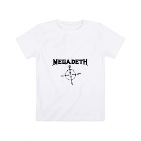 Детская футболка хлопок с принтом Megadeth в Белгороде, 100% хлопок | круглый вырез горловины, полуприлегающий силуэт, длина до линии бедер | megadet | megadeth | группа | дирк вербурен | дэвид эллефсон | дэйв мастейн | кико лоурейро | мегадет | мегадетх | метал | рок | трэш | трэшметал | тяжелый | хард | хардрок | хеви | хевиметал