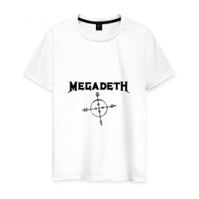 Мужская футболка хлопок с принтом Megadeth в Белгороде, 100% хлопок | прямой крой, круглый вырез горловины, длина до линии бедер, слегка спущенное плечо. | megadet | megadeth | группа | дирк вербурен | дэвид эллефсон | дэйв мастейн | кико лоурейро | мегадет | мегадетх | метал | рок | трэш | трэшметал | тяжелый | хард | хардрок | хеви | хевиметал