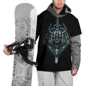 Накидка на куртку 3D с принтом Череп-Викинг в Белгороде, 100% полиэстер |  | Тематика изображения на принте: viking