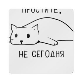 Магнит виниловый Квадрат с принтом Не сегодня в Белгороде, полимерный материал с магнитным слоем | размер 9*9 см, закругленные углы | Тематика изображения на принте: валяется | кот | лежит | лень | не сегодня | отдых | перерыв