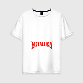 Женская футболка хлопок Oversize с принтом Metallica death magnetic в Белгороде, 100% хлопок | свободный крой, круглый ворот, спущенный рукав, длина до линии бедер
 | m | metallica | группа | джеймс хэтфилд | кирк хэмметт | ларс ульрих | метал | металика | металлика | миталика | музыка | роберт трухильо | рок | трэш | трэшметал | хард | хардрок | хеви | хевиметал