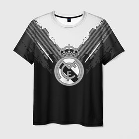 Мужская футболка 3D с принтом Real Madrid abstract original в Белгороде, 100% полиэфир | прямой крой, круглый вырез горловины, длина до линии бедер | Тематика изображения на принте: football | soccer | реал мадрид