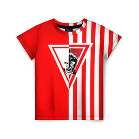 Детская футболка 3D с принтом Красно-белый воин в Белгороде, 100% гипоаллергенный полиэфир | прямой крой, круглый вырез горловины, длина до линии бедер, чуть спущенное плечо, ткань немного тянется | Тематика изображения на принте: fcsm | football | sp | мясные | футбольный клуб