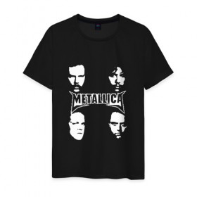 Мужская футболка хлопок с принтом Metallica в Белгороде, 100% хлопок | прямой крой, круглый вырез горловины, длина до линии бедер, слегка спущенное плечо. | m | metallica | группа | джеймс хэтфилд | кирк хэмметт | ларс ульрих | метал | металика | металлика | миталика | музыка | роберт трухильо | рок | трэш | трэшметал | хард | хардрок | хеви | хевиметал