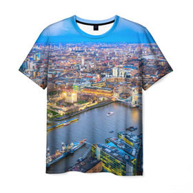 Мужская футболка 3D с принтом Лондон в Белгороде, 100% полиэфир | прямой крой, круглый вырез горловины, длина до линии бедер | Тематика изображения на принте: england | london | англия | великобритания | город | европа | королевство | лондон | мегаполис | путешествие | столица | туризм