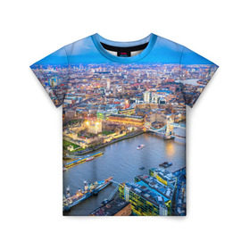 Детская футболка 3D с принтом Лондон в Белгороде, 100% гипоаллергенный полиэфир | прямой крой, круглый вырез горловины, длина до линии бедер, чуть спущенное плечо, ткань немного тянется | england | london | англия | великобритания | город | европа | королевство | лондон | мегаполис | путешествие | столица | туризм
