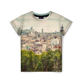 Детская футболка 3D с принтом Рим в Белгороде, 100% гипоаллергенный полиэфир | прямой крой, круглый вырез горловины, длина до линии бедер, чуть спущенное плечо, ткань немного тянется | italy | rome | архитектура | европа | история | италия | отдых | отпуск | приключение | путешествие | рим | экскурсия