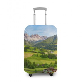 Чехол для чемодана 3D с принтом Альпы в Белгороде, 86% полиэфир, 14% спандекс | двустороннее нанесение принта, прорези для ручек и колес | австрия | альпы | германия | горный хребет | горы | италия | красота | лес | лихтенштейн | луг | пейзаж | природа | простор | раздолье | словения | франция | швейцария