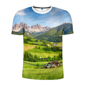 Мужская футболка 3D спортивная с принтом Альпы в Белгороде, 100% полиэстер с улучшенными характеристиками | приталенный силуэт, круглая горловина, широкие плечи, сужается к линии бедра | австрия | альпы | германия | горный хребет | горы | италия | красота | лес | лихтенштейн | луг | пейзаж | природа | простор | раздолье | словения | франция | швейцария