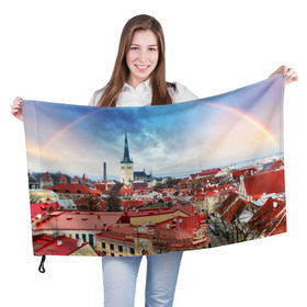 Флаг 3D с принтом Таллин (Эстония) в Белгороде, 100% полиэстер | плотность ткани — 95 г/м2, размер — 67 х 109 см. Принт наносится с одной стороны | estonia | tallin | город | европа | путешествие | таллин | туризм | эстония