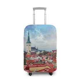 Чехол для чемодана 3D с принтом Таллин (Эстония) в Белгороде, 86% полиэфир, 14% спандекс | двустороннее нанесение принта, прорези для ручек и колес | estonia | tallin | город | европа | путешествие | таллин | туризм | эстония