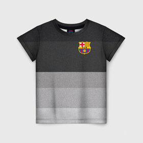 Детская футболка 3D с принтом Барселона в Белгороде, 100% гипоаллергенный полиэфир | прямой крой, круглый вырез горловины, длина до линии бедер, чуть спущенное плечо, ткань немного тянется | barca | barcelona | barsa | barselona | espaniol | fcb | forca | ispania | la liga | барса | полосатая | форза | форма