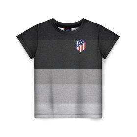 Детская футболка 3D с принтом Атлетико Мадрид в Белгороде, 100% гипоаллергенный полиэфир | прямой крой, круглый вырез горловины, длина до линии бедер, чуть спущенное плечо, ткань немного тянется | атлетико мадрид | полосы | эмблема