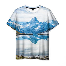 Мужская футболка 3D с принтом Альпы в Белгороде, 100% полиэфир | прямой крой, круглый вырез горловины, длина до линии бедер | австрия | альпийские горы | альпийский хребет | альпы | германия | горное озеро | горные лыжи | европа | италия | лихтенштейн | пейзаж | природа | словения | сноуборд | франция | швейцария