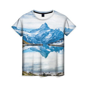 Женская футболка 3D с принтом Альпы в Белгороде, 100% полиэфир ( синтетическое хлопкоподобное полотно) | прямой крой, круглый вырез горловины, длина до линии бедер | австрия | альпийские горы | альпийский хребет | альпы | германия | горное озеро | горные лыжи | европа | италия | лихтенштейн | пейзаж | природа | словения | сноуборд | франция | швейцария