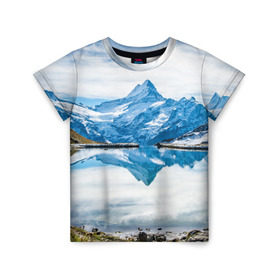 Детская футболка 3D с принтом Альпы в Белгороде, 100% гипоаллергенный полиэфир | прямой крой, круглый вырез горловины, длина до линии бедер, чуть спущенное плечо, ткань немного тянется | австрия | альпийские горы | альпийский хребет | альпы | германия | горное озеро | горные лыжи | европа | италия | лихтенштейн | пейзаж | природа | словения | сноуборд | франция | швейцария