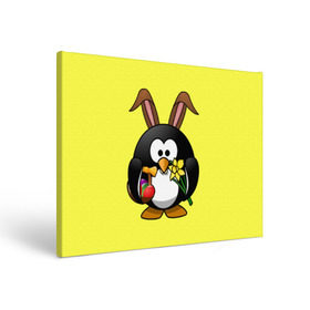 Холст прямоугольный с принтом Пасхальный пингвин в Белгороде, 100% ПВХ |  | весна | кролик | пасха | пингвин | праздники | яйцо