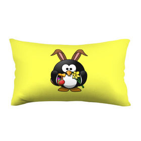 Подушка 3D антистресс с принтом Пасхальный пингвин в Белгороде, наволочка — 100% полиэстер, наполнитель — вспененный полистирол | состоит из подушки и наволочки на молнии | весна | кролик | пасха | пингвин | праздники | яйцо
