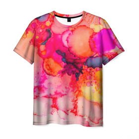 Мужская футболка 3D с принтом Весенние краски в Белгороде, 100% полиэфир | прямой крой, круглый вырез горловины, длина до линии бедер | abstraction | color | spray | tie dye | абстракция | акварель | брызги красок | живопись | искусство | капли капли | краски | текстуры | цветные краски | яркие цвета