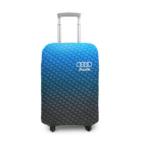 Чехол для чемодана 3D с принтом AUDI COLLECTION CARBON в Белгороде, 86% полиэфир, 14% спандекс | двустороннее нанесение принта, прорези для ручек и колес | 