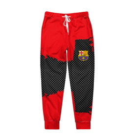 Мужские брюки 3D с принтом BARCELONA SPORT RED в Белгороде, 100% полиэстер | манжеты по низу, эластичный пояс регулируется шнурком, по бокам два кармана без застежек, внутренняя часть кармана из мелкой сетки | football | soccer | барселона